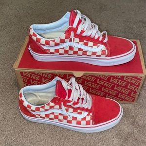 Men Checkered Red Vans